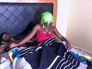 Curvy Naija Ebony Wife Takes Boss's Big Cock Doggystyle to Explosive Squirt