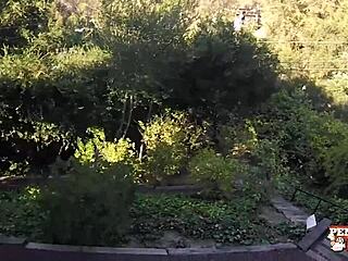 redhead penny pax sunbathes outdoors then spreads big clit pussy lips for mature lick session