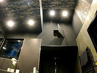 ever wonder what big tits blonde does prepping in see-through miniskirt sans panties?