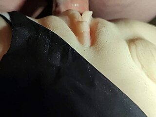 Pull aside panties and fuck her shaved pussy deep!