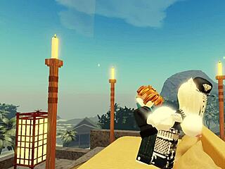 Lucky guy pounds cute teasing ass in roblox adventure