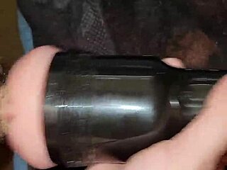 guy grabs fleshlight for monster cock stroke session with big cumshot finish