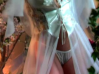 Bella-Marie Wolf is a total goddess slut in lingerie heels fingering her shaved pussy before monster cock anal gaping!