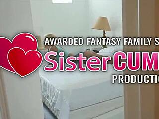 these naughty petite teen stepsisters fight sucking and riding stepbro cock hard