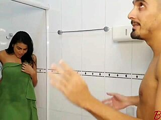 Giant Cock Deepthroat Bathroom Surprise Doggy Fuck