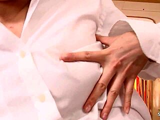 japanese masseuse chokes on cock with sloppy titjob and deepthroat in uncensored pov at parlor