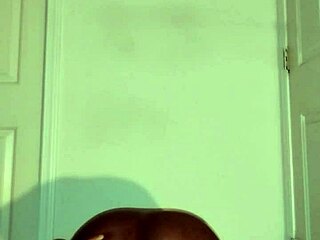 girl spreads ass cheeks wide while stretching and meditating to jolly tune in yellow outfit