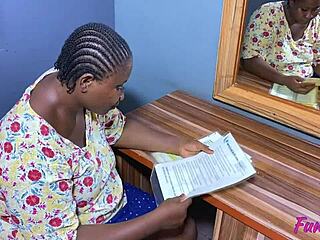 A african student fucks fat ass teacher home... damn so hot!