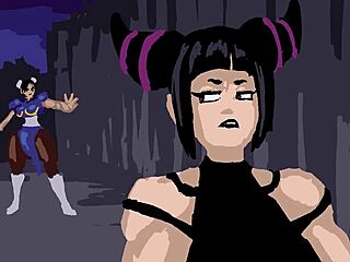 Juri totally owns Chun Li in this sexy street fight 💥🔥