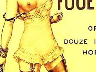 Vintage erotic drawings feature antique retro scenes with detailed poses