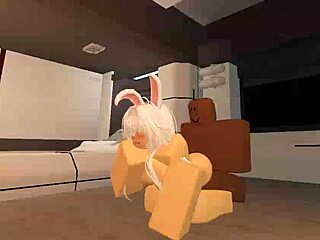 Shy Slut Bunny Takes Massive BBC Pounding in Roblox Condo