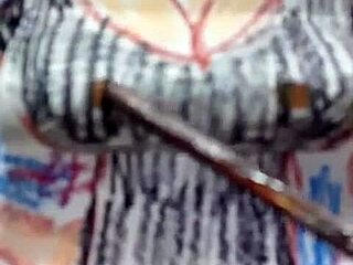 caressing those huge tits in the cinema 😍🍒