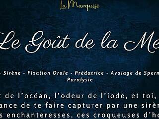 French mermaid gives underwater blowjob with ocean audio taste