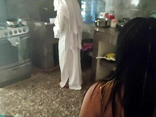 Whoa this Halloween horror Latina sucks huge cock then fucks wet pussy