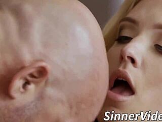 look at this bimbo fuck bald dude till cum floods her tight pussy!