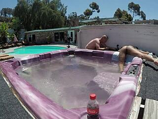 dayanara naked deepthroats cock in jacuzzi gagging hard