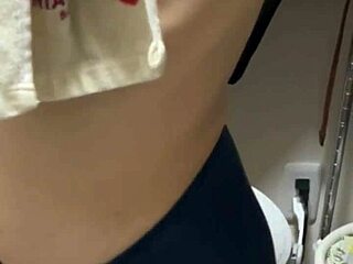 wanna see this busty bride's clean nipples before bathroom sex filming?
