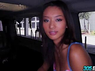 alina li begs for loads of cock in public bus ride