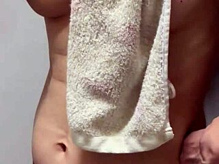 wanna see this busty bride's clean nipples before bathroom sex filming?