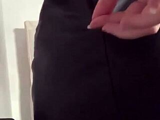 my 18 year old stepdaughter peels off leather skirt flashing huge ass in bathroom spy