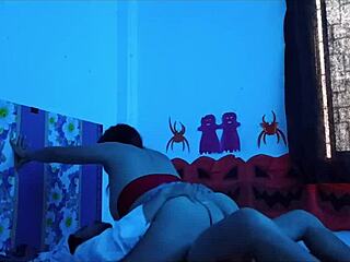 Whoa this Halloween horror Latina sucks huge cock then fucks wet pussy