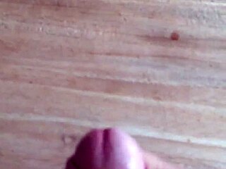 guy masturbates to huge cumshot orgasm on desk solo