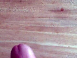 guy masturbates to huge cumshot orgasm on desk solo