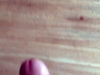 guy masturbates to huge cumshot orgasm on desk solo