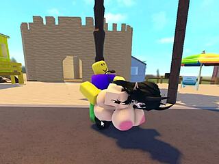 emma starves for cock as three guys bang her roughly on whorblox street!