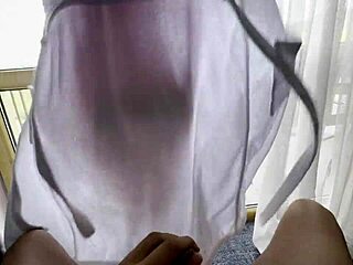 dirty wife rides huge cock wildly... massive cumshot blasts her giant tits