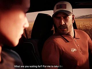 adult game animation guy sucks hard cock from man and swallows cum in car