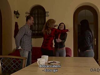 old stepdad fucks petite eveline and silvia dellai hard