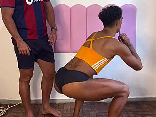 wanna see this hung trainer fulfill his fetish pounding that fem boi's ass?