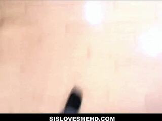 Hot small 18+ tits teen stepsisters Dani Blu Sophia Sweet seduce Tyler Steel's big cock into taboo family threesome POV