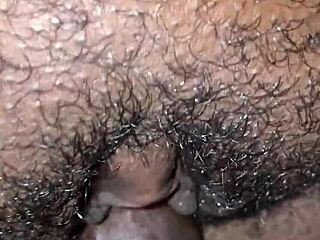 Wet dripping pussy close-up POV takes ripped clothes monster black cock homemade pounding