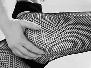 you craving this petite german babe's fishnet ass and feet tease pov?