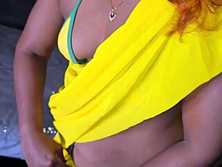 I'm obsessed with Sheron's yellow saree ass fucked by 13-inch dildo