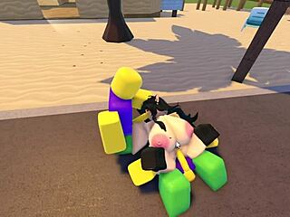 emma starves for cock as three guys bang her roughly on whorblox street!
