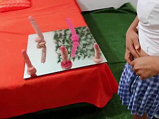 Dirty latina in sexology class flashes big cock fetish during homemade casting interview