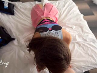 Brunette Stepsister Craves Big Cock in Slutty Cowgirl and Doggystyle Rides