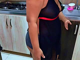 squirting orgasm right in the kitchen for my stepson wanna join as my new one