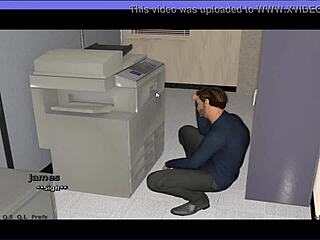 Blackmailed employee fucks mature MILF tits and ass in game