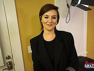 ohh petite brunette kylie gags sloppy deepthroatin big cock blowjob