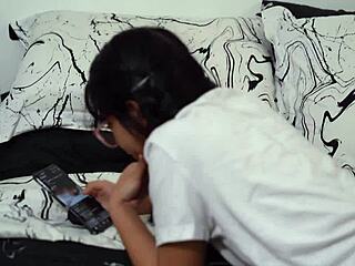 nerdy stepsis moans rough as petite pussy takes creampie deal