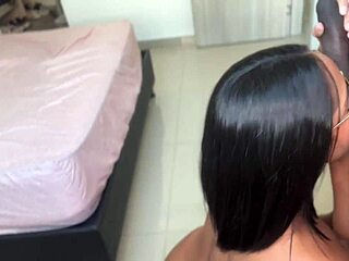 Cute Glasses Latina Babysitter Blows Boss Monster Cock in POV