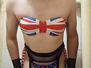 My friend's lindo bikini EUA fits her shemale body perfectly