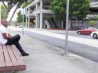 hey check this cheating blonde soccer mom slurping big black cock outside in public reality