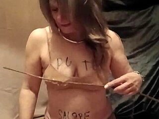 Bound Slave's Pin Prick Auto-Session Ends in Dirty Dildo Orgasms