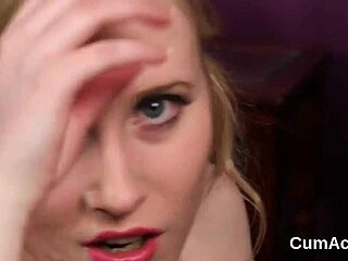 Foxy Looker Swallows Entire Jizz Load from Extreme Blowbang Facial