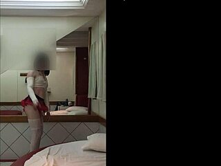 secret crossdresser slips into sexy schoolgirl uniform fantasy